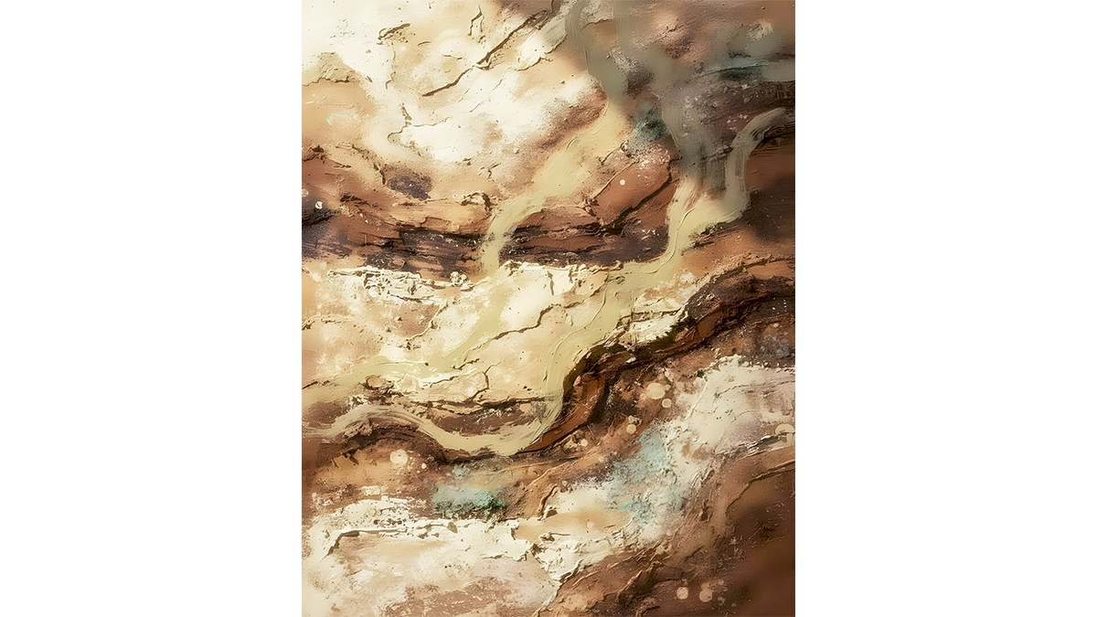 Southwest Abstract Desert Landscape Giclée Print, Terracotta Earth Tones Modern Wall Art Decor